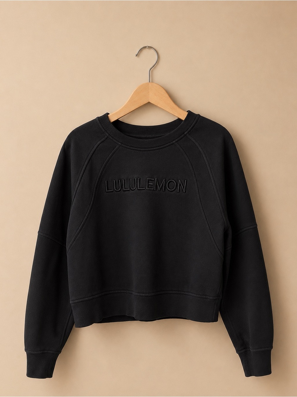 lululemon athletica Black Oversized Logo pullover Great condition! ✨